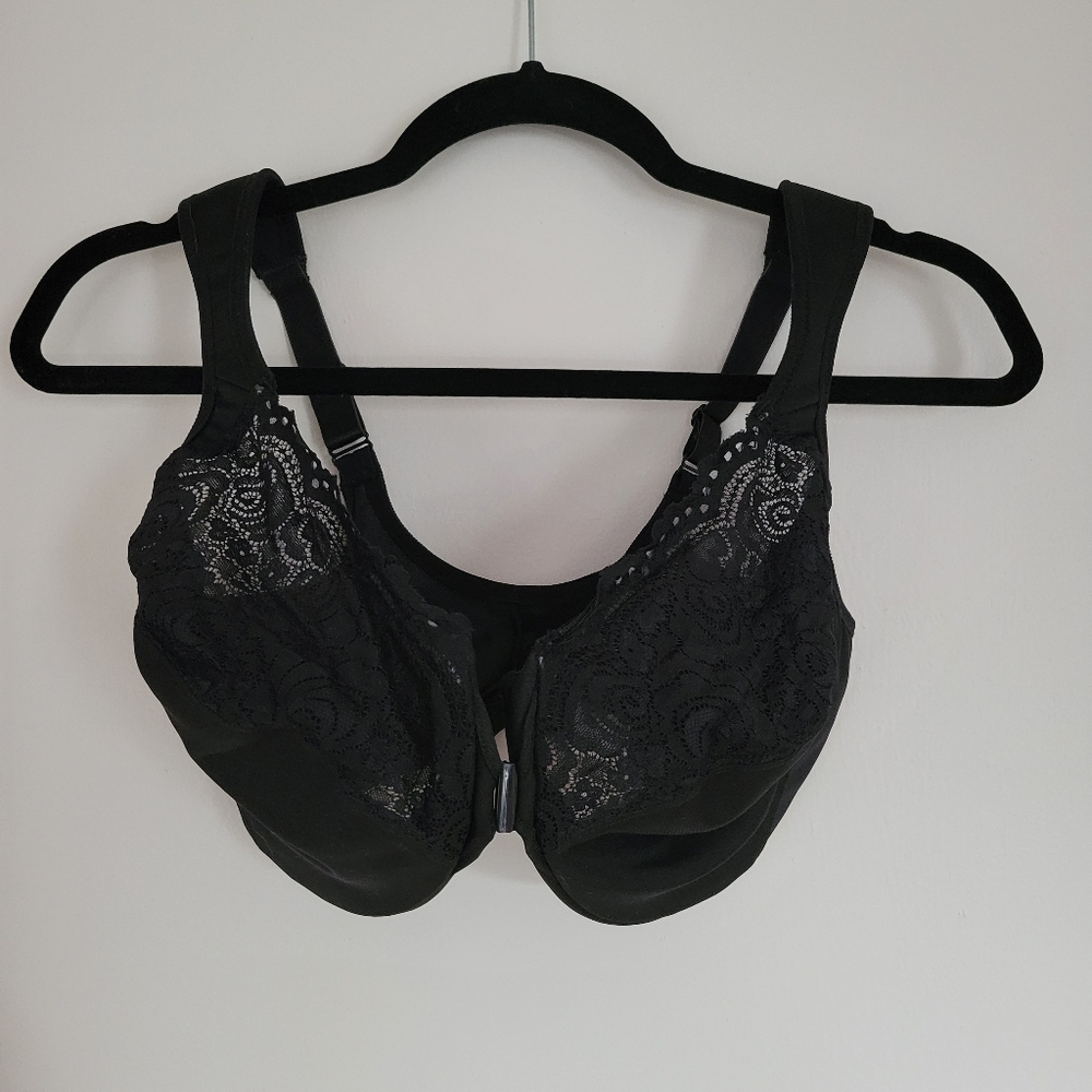 Underwire Unlined Lace Front Closure Glamorise Bra 34H